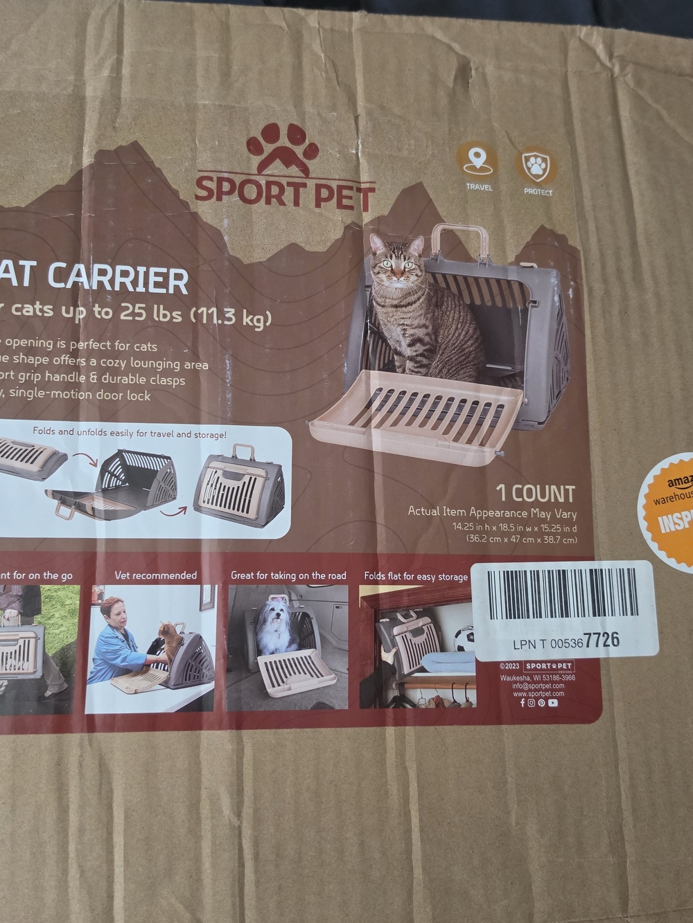 Beige Cat Carrier - Foldable Travel Carrier for Cats